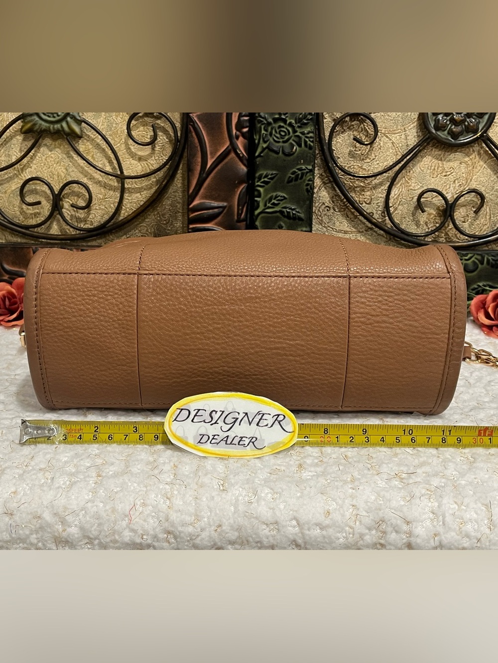 TORY BURCH Britten Small Chain Tote Brown VGC! - Picture 8 of 12